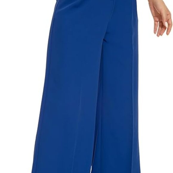 💙 High-Waisted Wide Leg Work Pants w/ Elastic Back | S - Picture 3 of 6